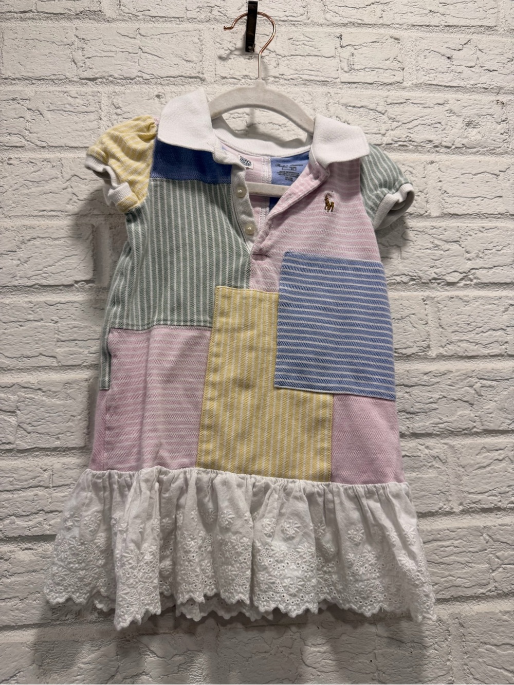 Ralph Lauren Pastel Patchwork Polo Dress